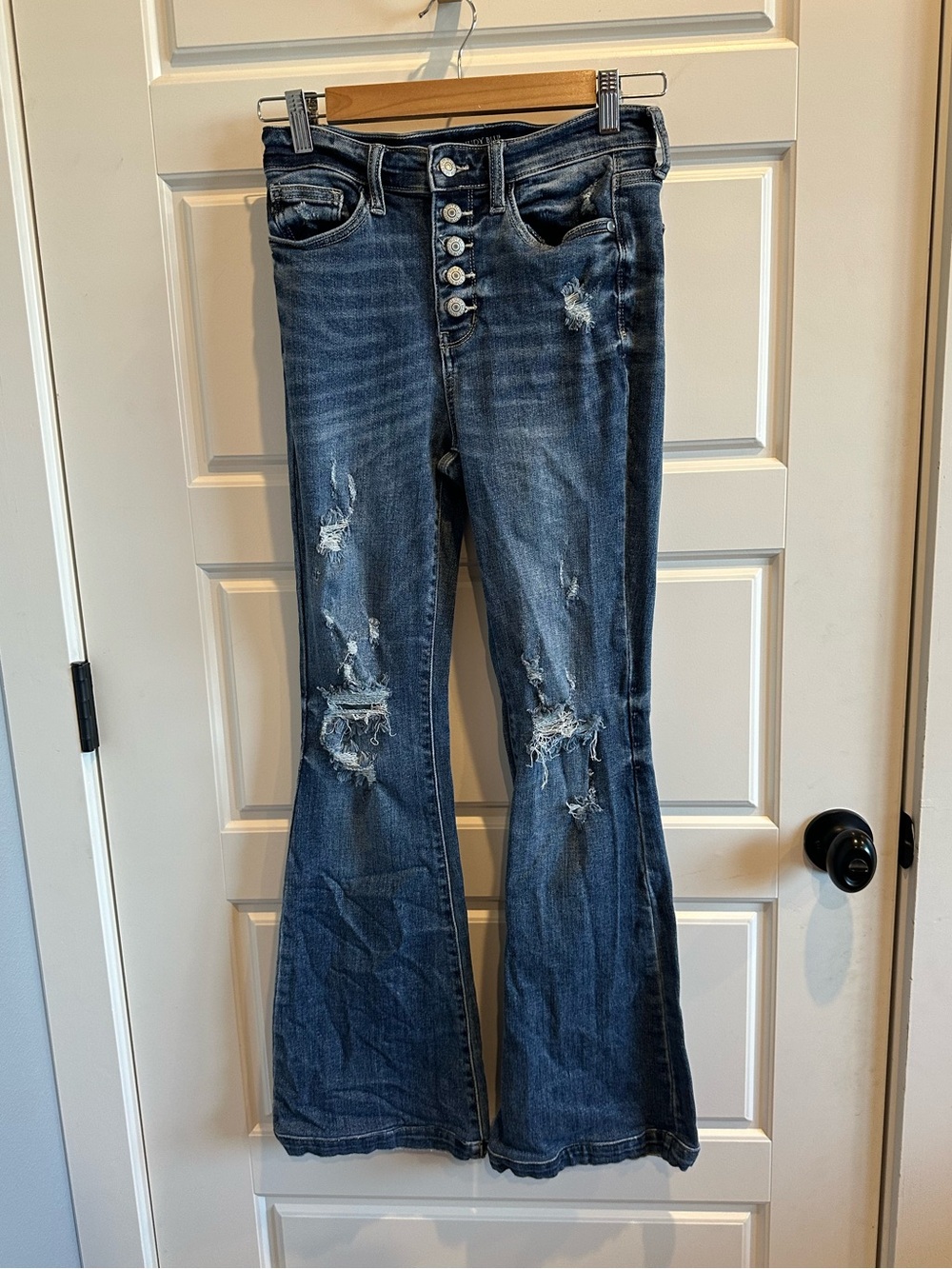 Judy Blue 5/27 Trouser Flare Jeans Button Fly Stretch